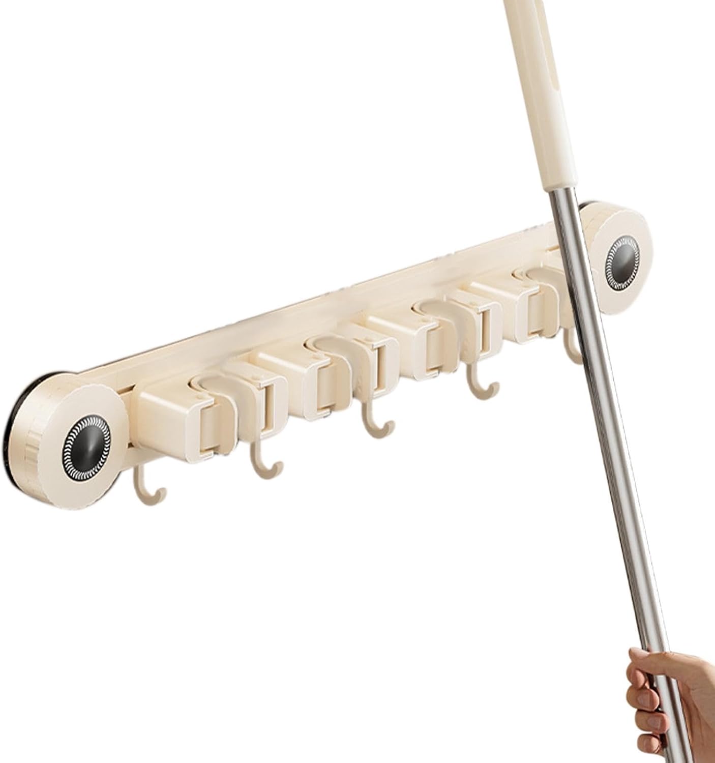 Générique Support Mural Pour Porte-balai – Organisateur à Ventouse Robuste | Support à Outils De Nettoyage Antirouille, Système De Stockage De Vadrouille Peu Encombrant, Solide Et Sécurisé