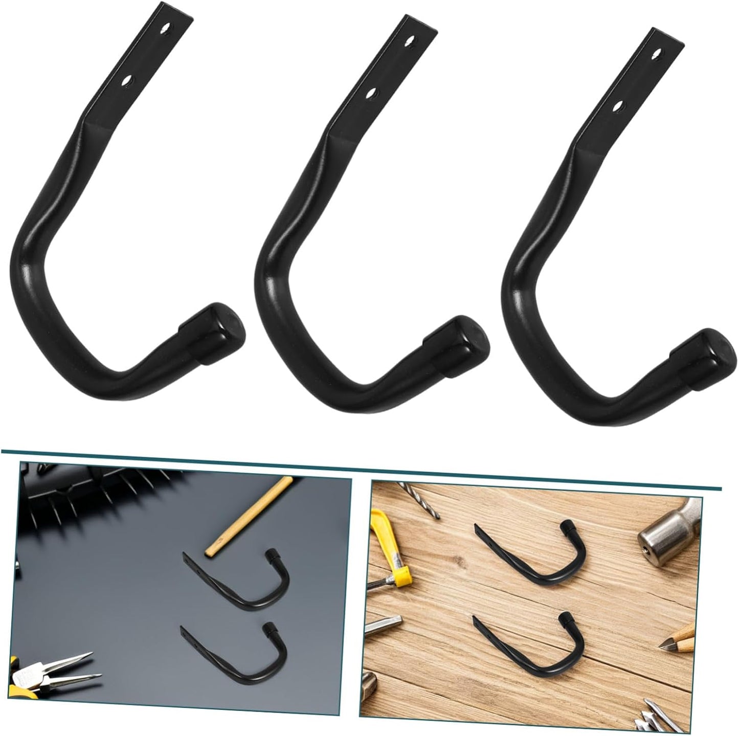 Ciieeo 6pièces Crochets De Rangement Pour Garage Crochets Muraux Métal Robustes Pour Outils De Jardin Et Échelle Système De Suspension Facile à Installer