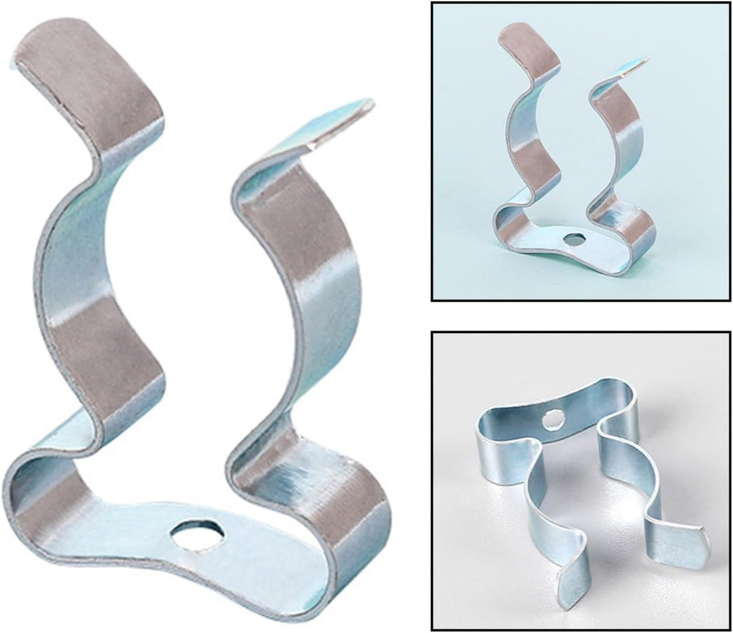 Pinces à Ressort En Acier Au Manganèse Avec Base étroite Revêtue De Caoutchouc Pour Garage, Abri De Jardin, Armoire, Organisation 25 Mm, 32 Mm, 50 Mm, Argent (50 Mm)