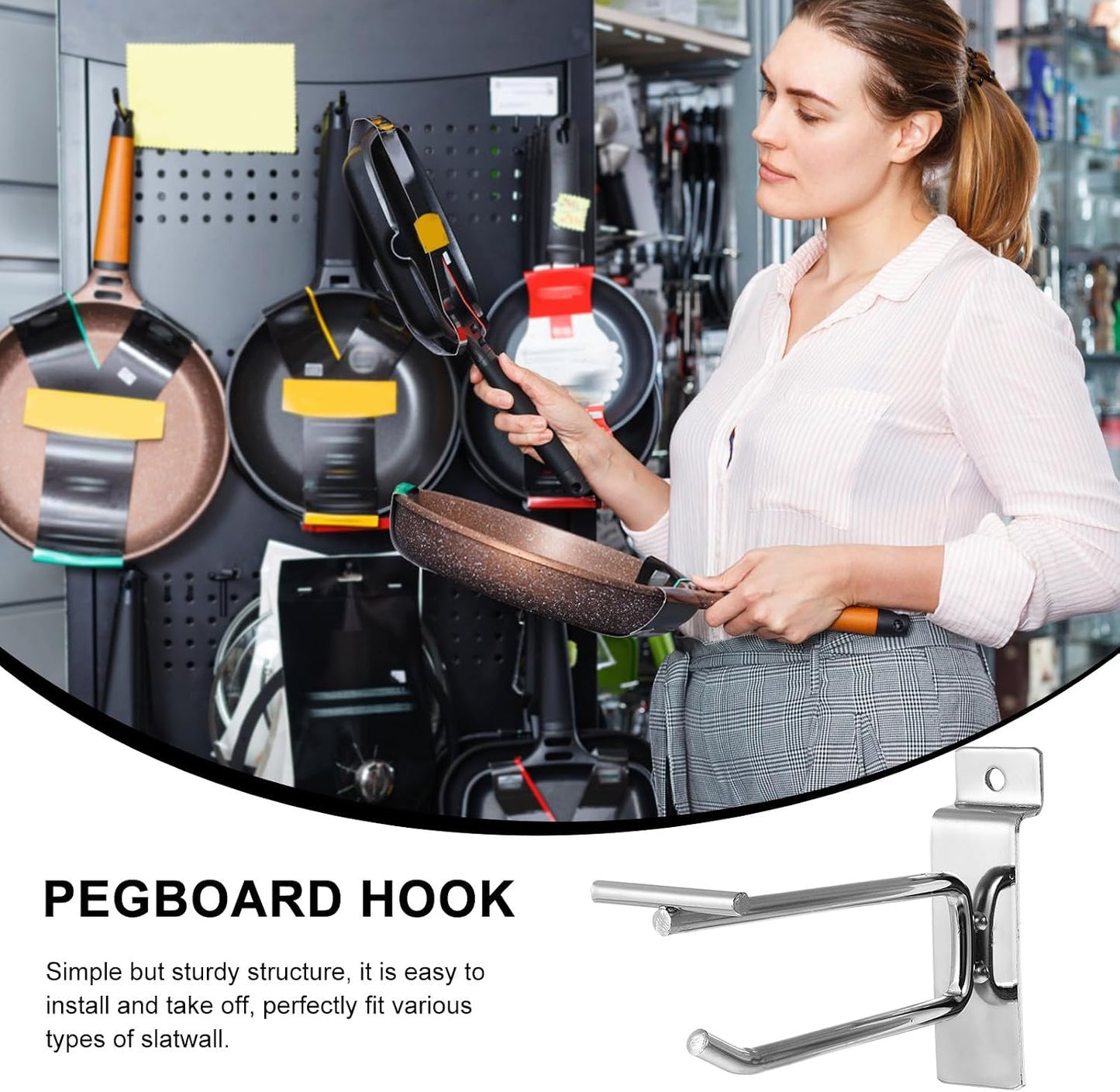 Healvian Crochets Métalliques Et Rangement D'outils Lourds Lot De 10 Lisse Pour Panneaux à Lattes Argenté Pour Garage