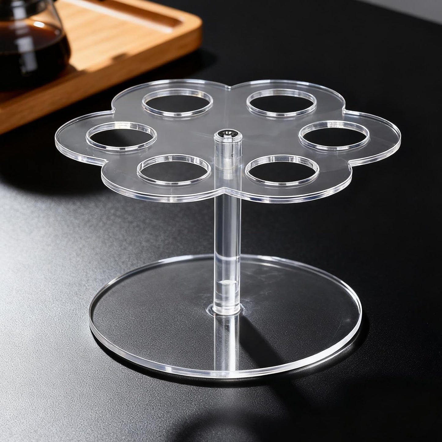 Étagère De Rangement Pour Cartouches | Étagère Transparente Peu Encombrante Avec 6 Trous | Support Antidérapant | Pour Bouteille D'eau, Déplacement, Maison, Cuisine, Bureau, Voiture, Bureau, Coin