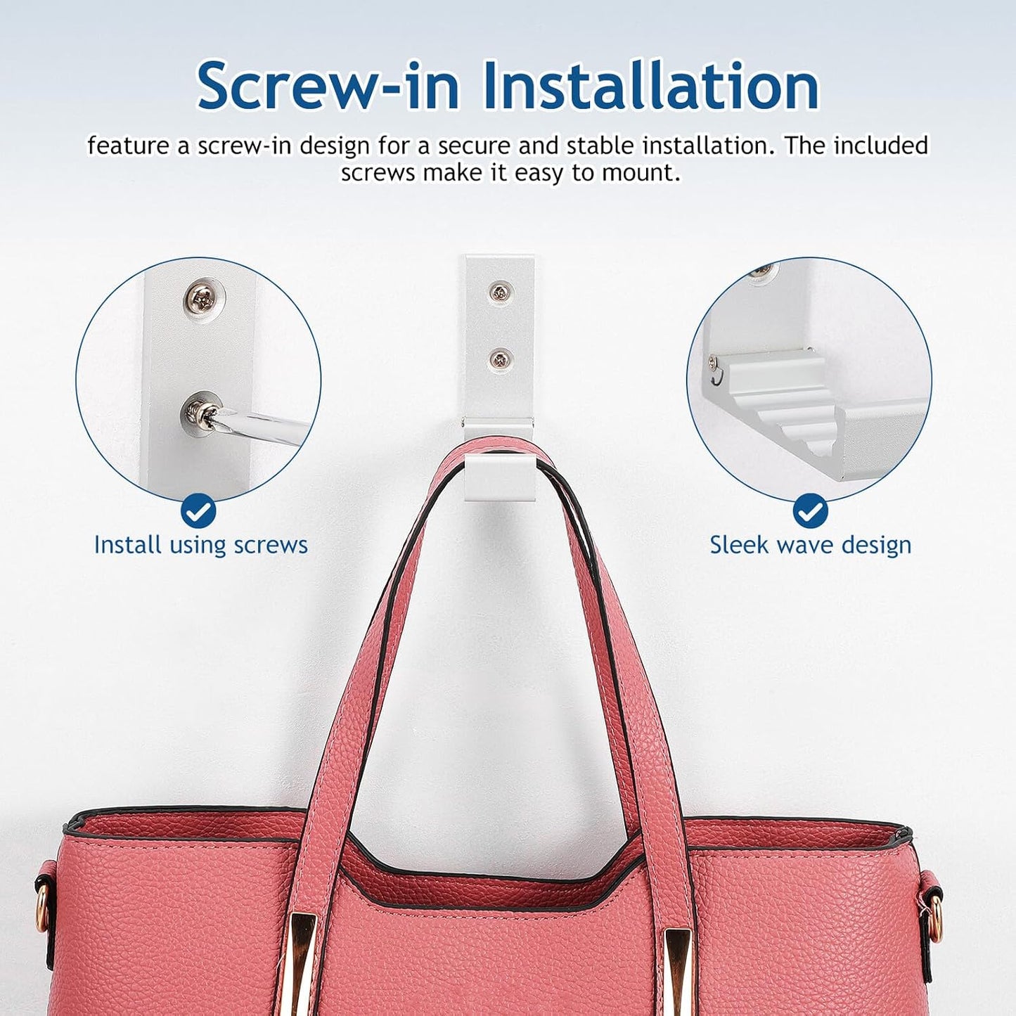 Cabilock 6pièces Crochets Muraux Pliables Lot De Système De Rangement Intégré Pour Suspendre Vêtements Sacs à Dos Et Autres Articles Fixation Par Vis
