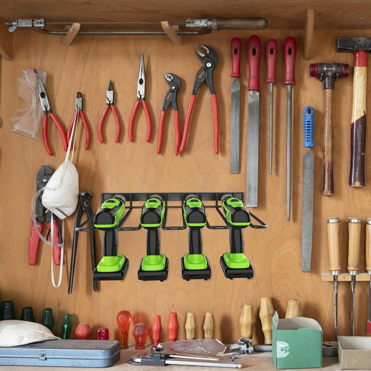 Porte-outils électriques – Support Mural En Fer Noir Pour Perceuse Sans Fil – Rangement De Garage Pour Outils électriques De 25 Kg, Support De Rangement Utilitaire Pour Outils électriques Pour
