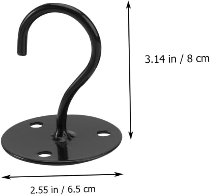  Cabilock Crochets De Plafond En Fer Noir Fixation Multiple Sans Soudure 4pcs Pour Plantes Suspendues Et Vêtements, Pour Mur Et Terrasse