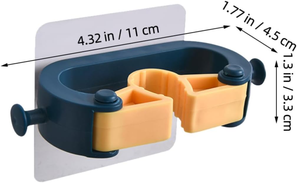  Healeved Support Mural Porte-balai Autocollant 2pcs En Abs Résistant Sans Poinçon Cuisine Et Buanderie, Organiseur Pratique Pour Balais Et Outils De Nettoyage