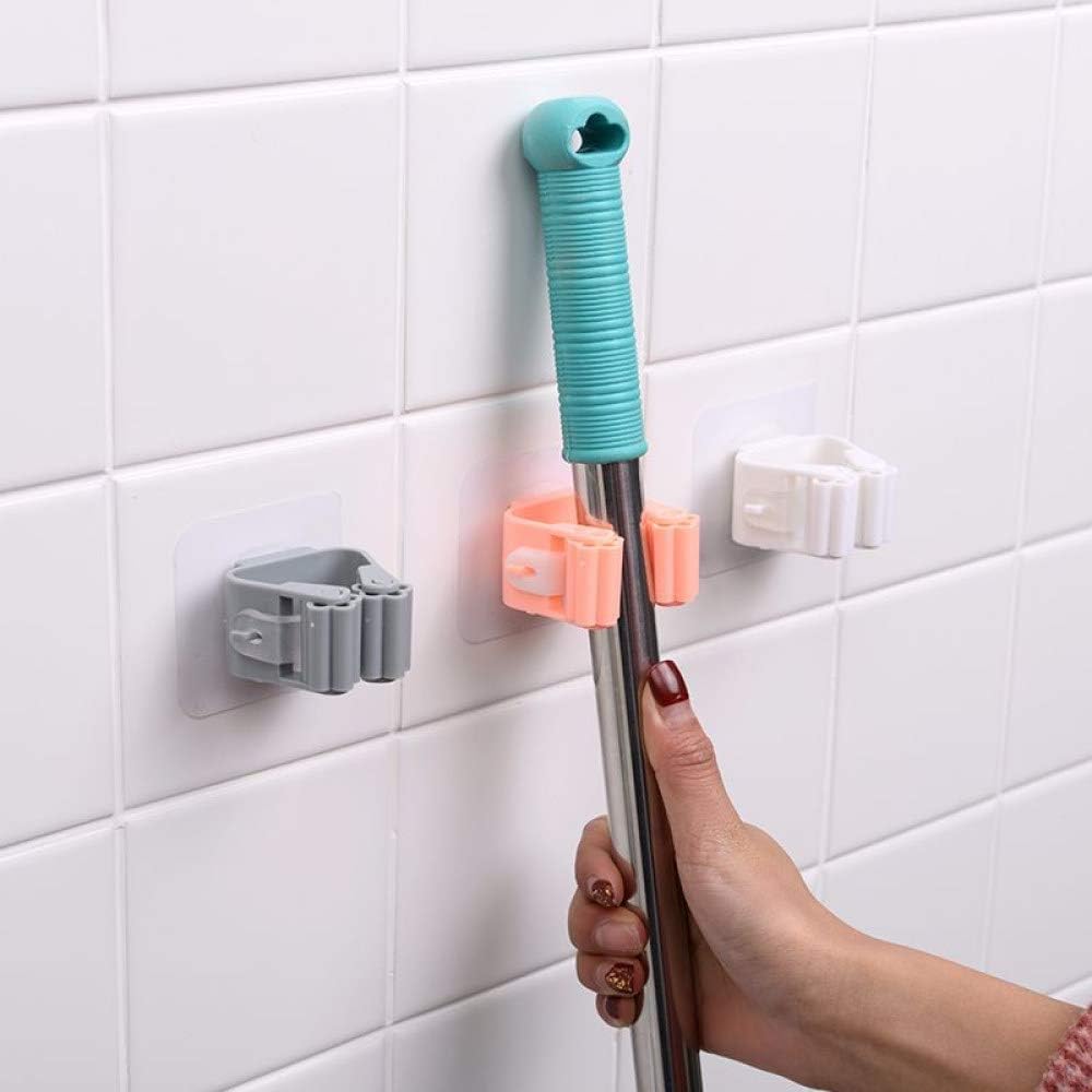  Fixation Murale Vadrouille Clip Organisateur Titulaire Brosse Balai Cintre Maison Cuisine Fournitures De Stockage Rack Salle De Bains Aspiration Suspendus Tuyau Crochets,Blanc
