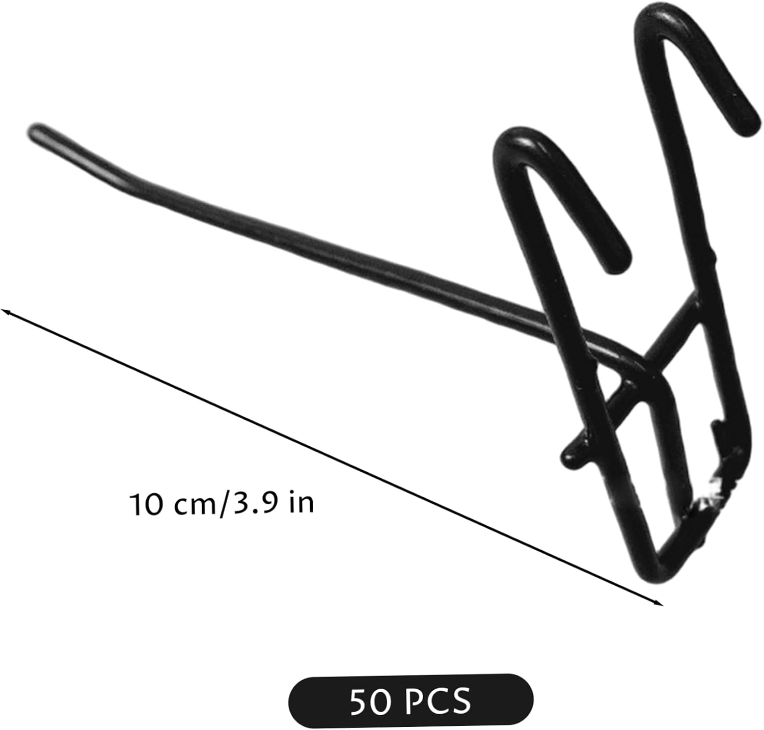  Lot De 50 Crochets Muraux En Grille, Dos Renforcé Stable, Revêtement Résistant à La Rouille, Idéal Pour Et Présentoirs De Fils – Noir, 10 Cm