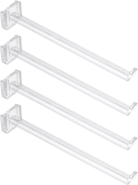 Sourcing Map Lot De 4 Mini Crochets Transparents En Acrylique De 13 Cm Pour étagère De Supermarché, Cintres Transparents Pour Magasins, Expositions, Organisation