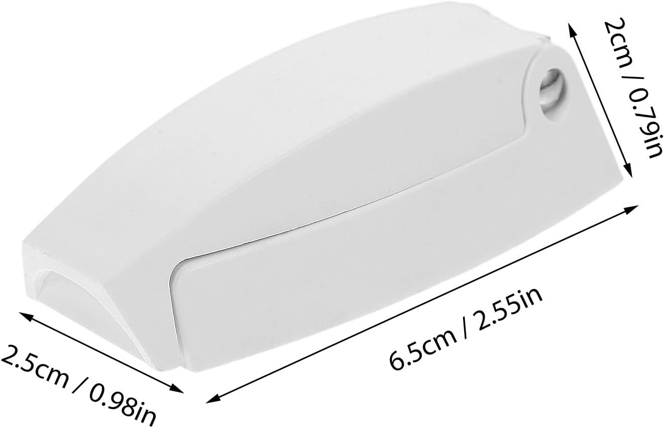  STOBAZA Loquet De Porte De Remorque Blanc En ABS, Crochet De Trappe De VR Pliable Et Caché, 2 Pièces, Crochet Pour Porte Latérale De Caravane Et Remorque