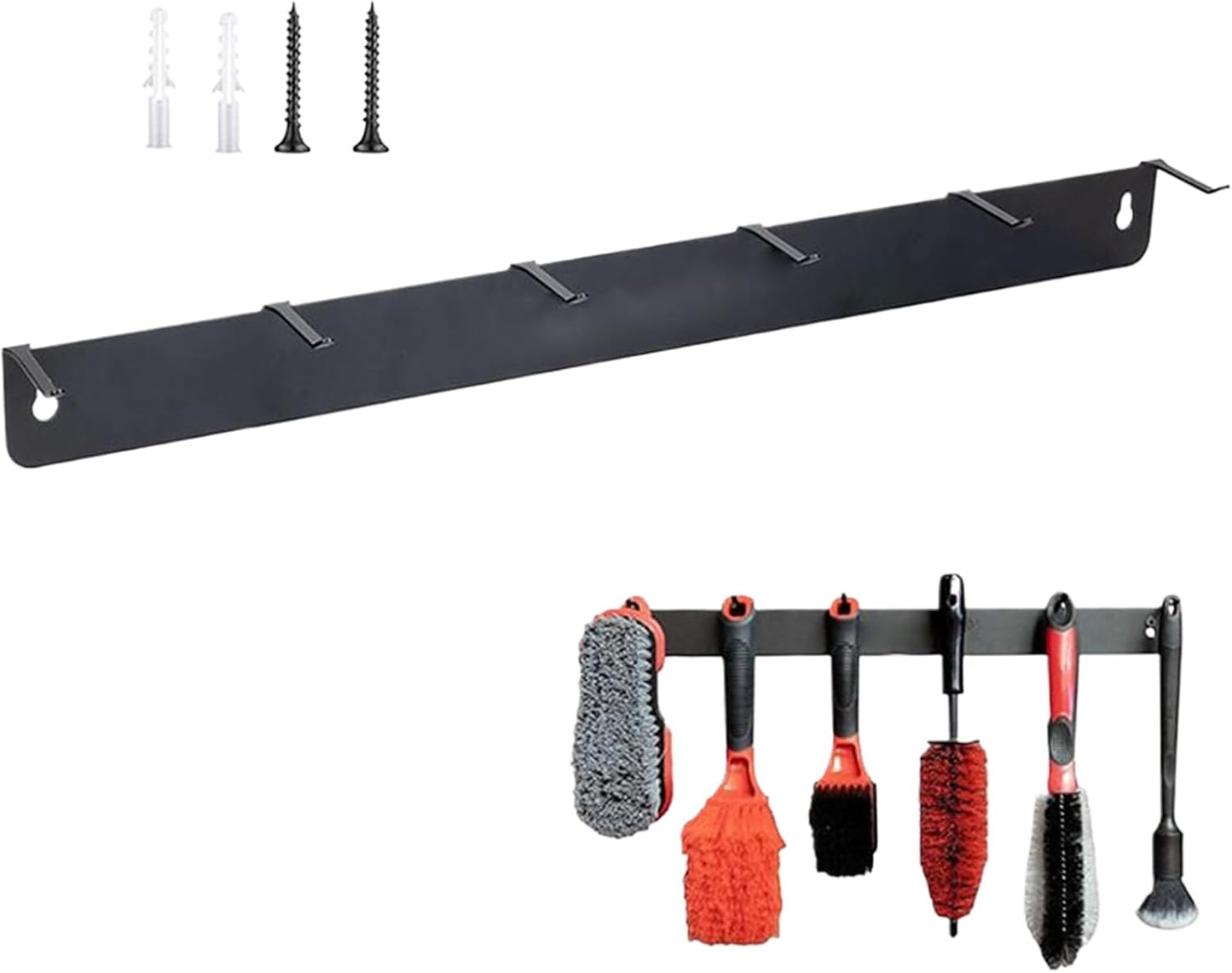  Générique Organisateur De Brosses De Détail - Crochet Pour Brosses De Détail Auto En Acier Inoxydable - Rack Compact Pour Outils Garage Atelier Maison Auto Nettoyage Roues Boîte à Outils Détaillants