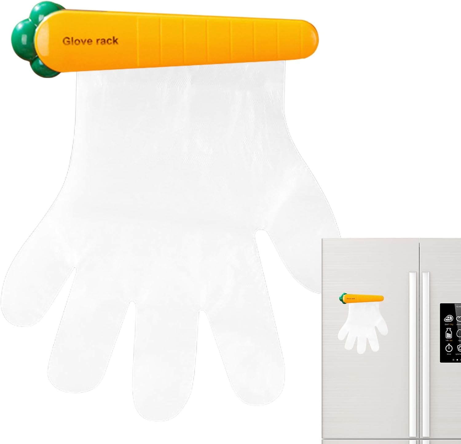  Porte-gants, Support Mural En Forme De Carotte, Organisateur Multifonctionnel Pour économiser De L'espace, Adhésif Puissant Pour Le Rangement De La Maison, Les Portes De Réfrigérateur, La
