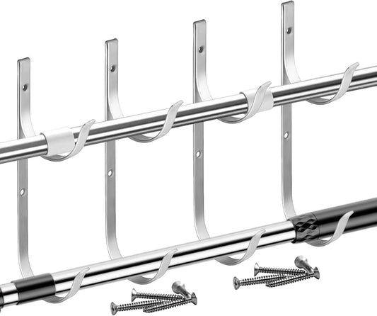  Porte-Outils De Piscine | Robuste En D'Aluminium | Support Équipement Bassin - Pour Râteaux Épuisettes Filets Brosses Outils, Accessoires Mur Rampe Perches Télescopiques Tuyaux