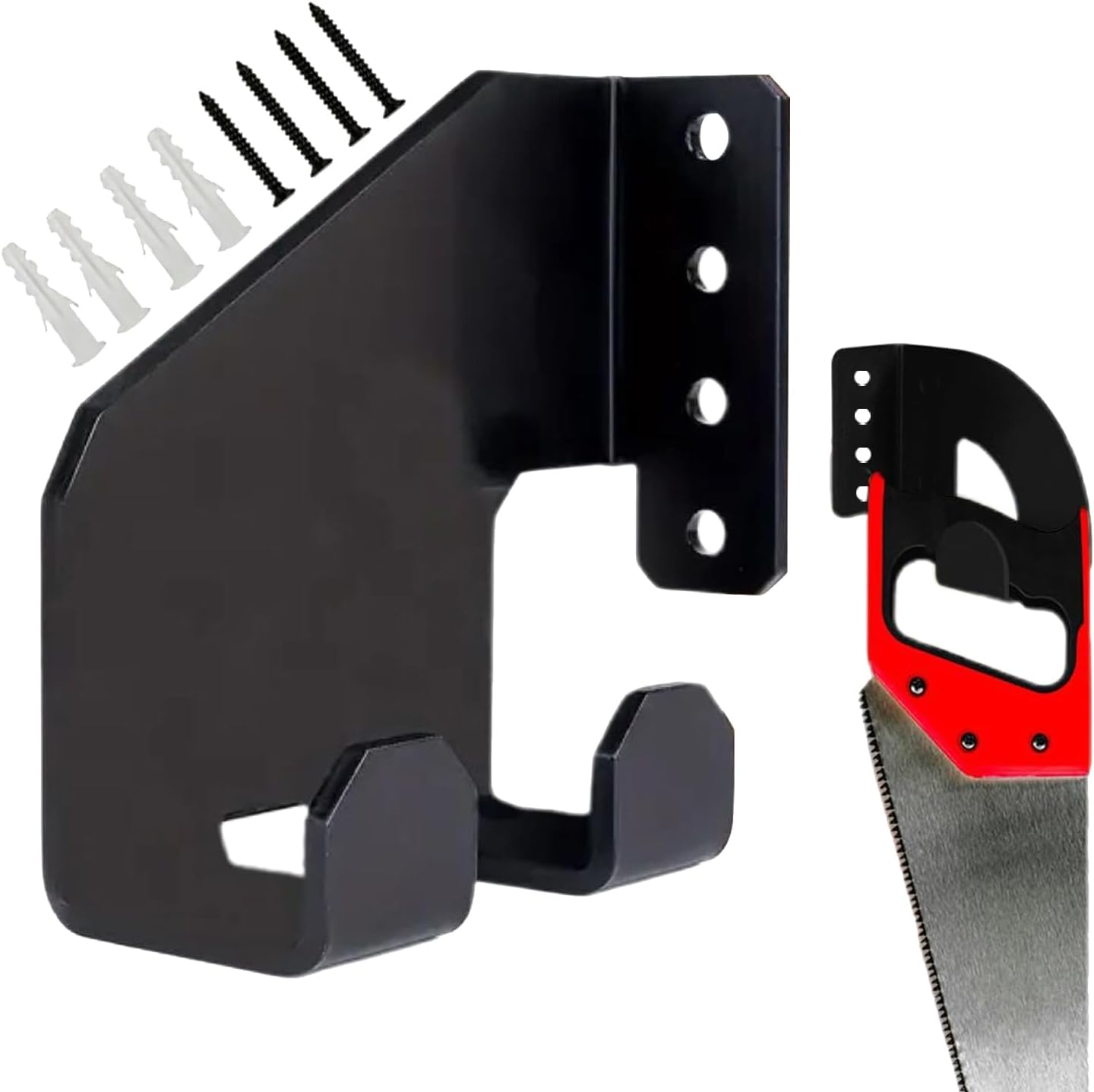  Générique Chainsaw Holder, Heavy-Duty Pot Storage, Garden Tool Organizer Rack, Space-Saving Garage Wall Storage For Chainsaws, Shovels, Oil Pots, And Workshop Equipment, 420g, Black