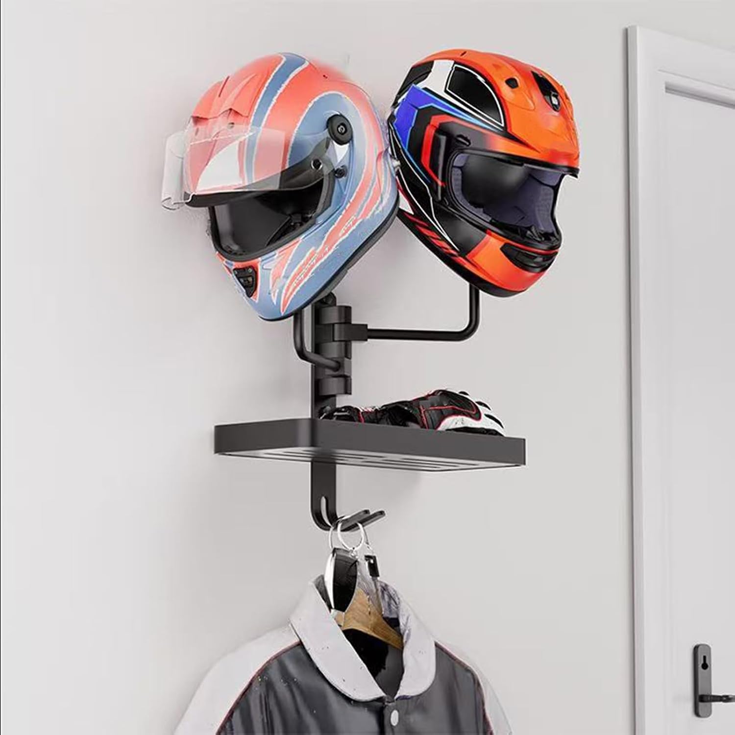  Porte-casaque De Moto, Support De Casque De Moto À 180 °, Porte-casqueur En Métal Rotatif, Larges Applications, Facile À Installer, 30 Cm, Pour Les Moteur De Matériel D'équipement Club Bike Shop Man C