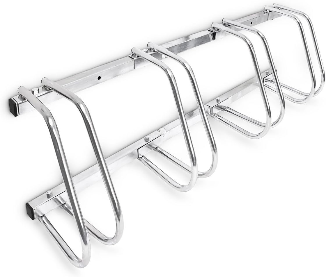  Relaxdays Râtelier 4 Vélos Système Range-vélo Support Pour Vélos HxlxP: 26 X 100 X 32 Cm VTT Bicyclette Acier Fixation Au Sol Ou Au Mur Intérieur Extérieur