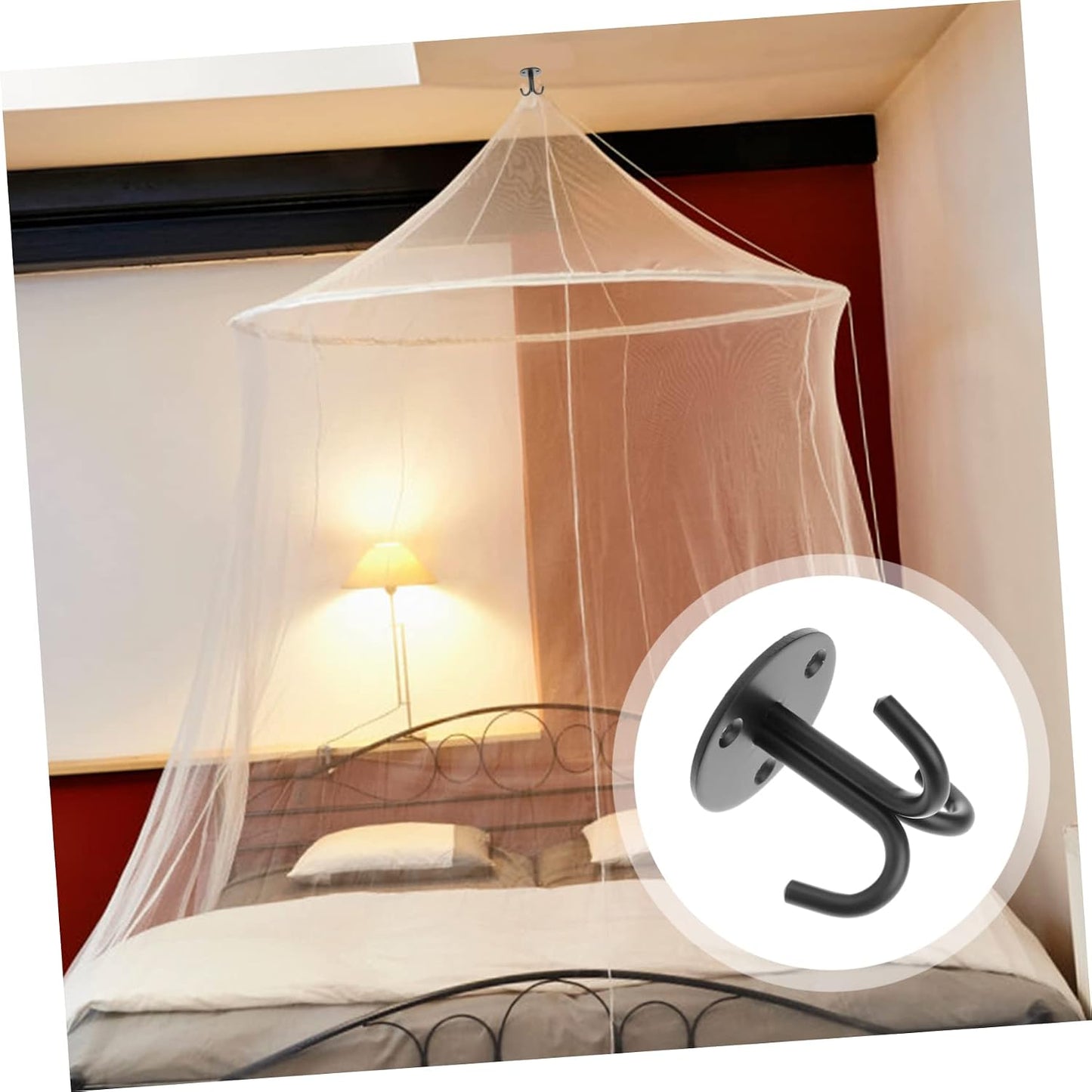  Ciieeo Crochet Support Mural Robuste Et Facile à Installer En Acier Inoxydable 2pcs Noir Suspendre Pour Rangement Plafond Et Décoration D'espace