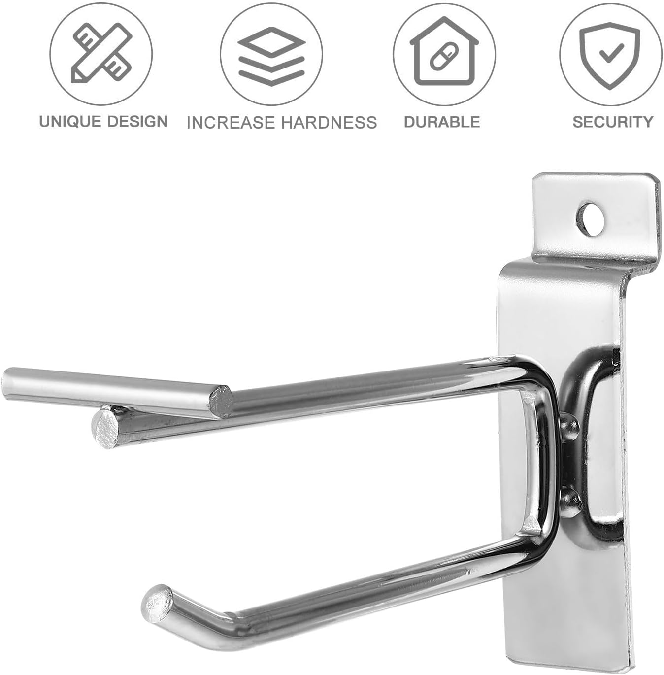  Healvian Crochets Métalliques Et Rangement D'outils Lourds Lot De 10 Lisse Pour Panneaux à Lattes Argenté Pour Garage