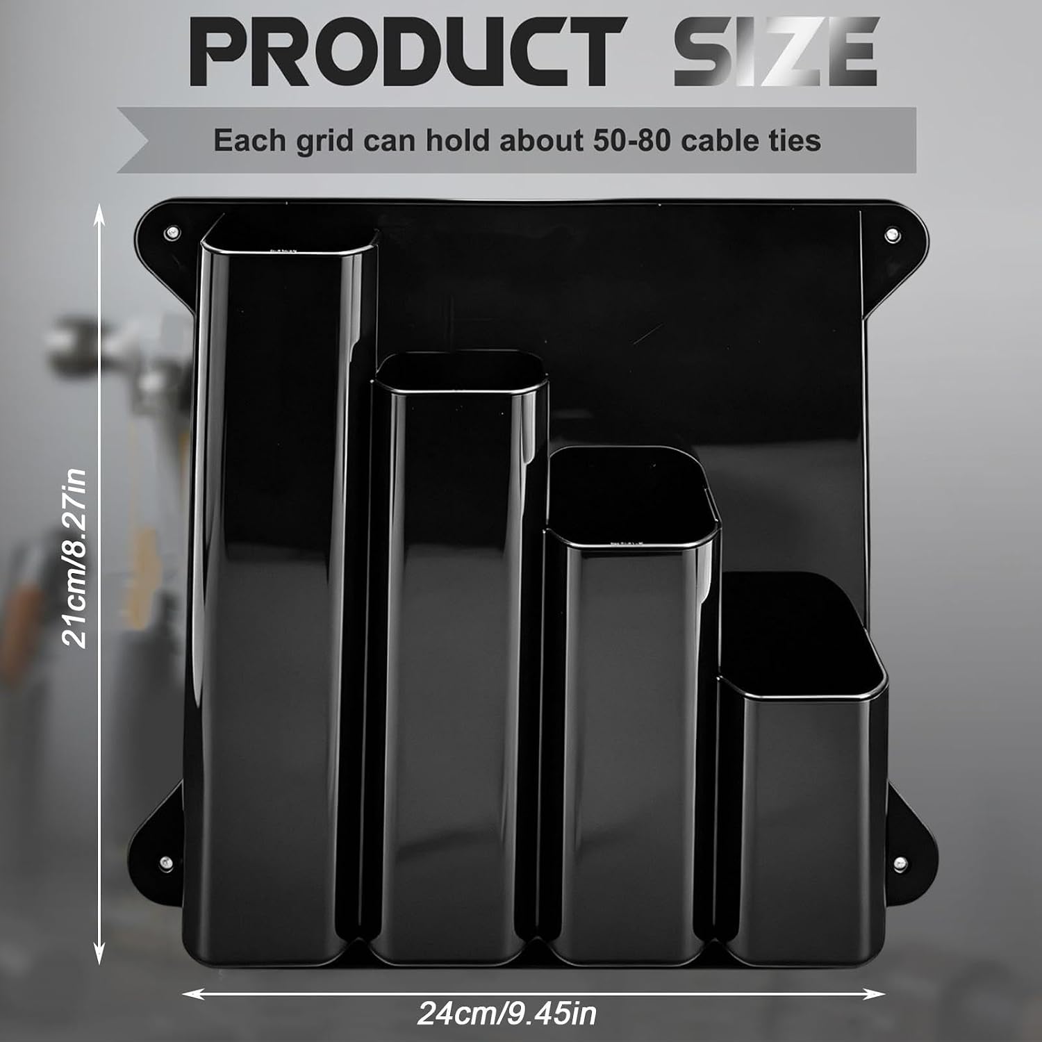 GENERIC Organiseur De Cravates à Fermeture éclair – 4 Poches Universelles à Fixation Murale | Organiseur à Fermeture éclair, Pour Remorque De Course Fermée, Garage, Magasin, Abri De Jardin, Buanderie