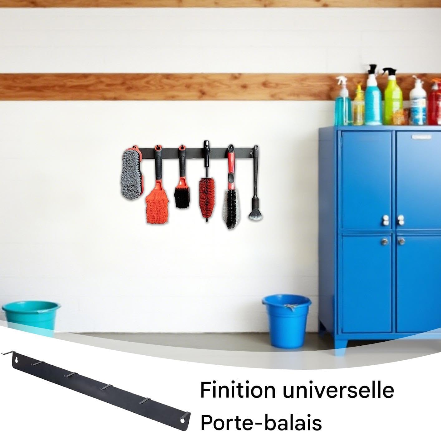  Générique Organisateur De Brosses De Détail - Crochet Pour Brosses De Détail Auto En Acier Inoxydable - Rack Compact Pour Outils Garage Atelier Maison Auto Nettoyage Roues Boîte à Outils Détaillants