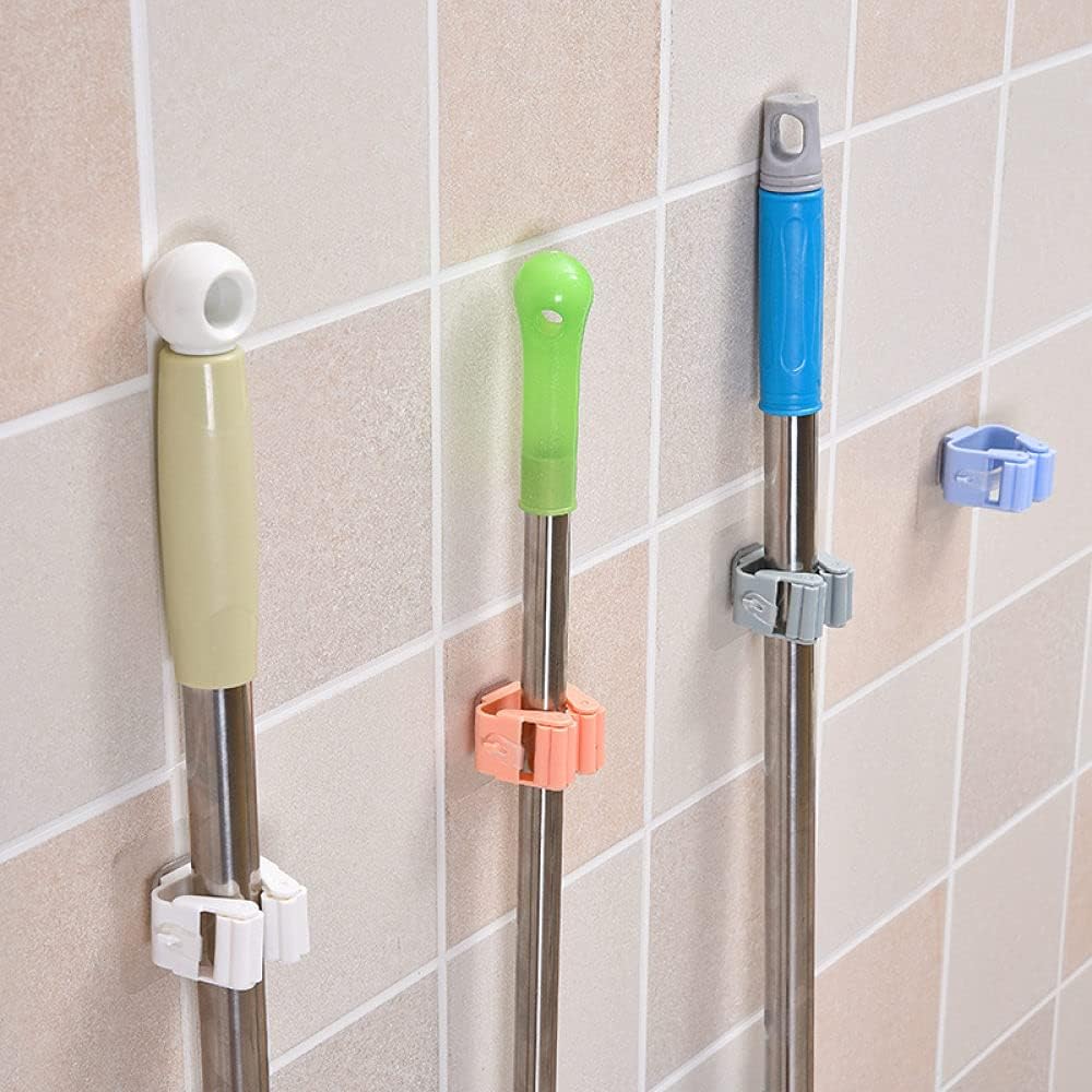  Fixation Murale Vadrouille Clip Organisateur Titulaire Brosse Balai Cintre Maison Cuisine Fournitures De Stockage Rack Salle De Bains Aspiration Suspendus Tuyau Crochets,Blanc
