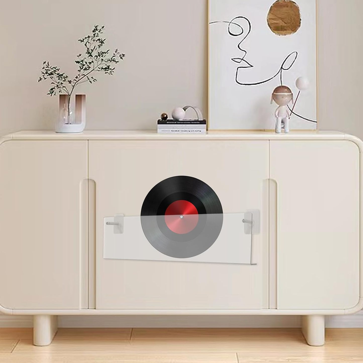  Présentoir à Disques | Étagère Murale En Acrylique Transparent 2 Pièces,Organisateur Et Support D'Affichage Pour Disques Sans Perçage,Pour Salon Chambre Appartement Adolescents Et Adultes Livres Carne