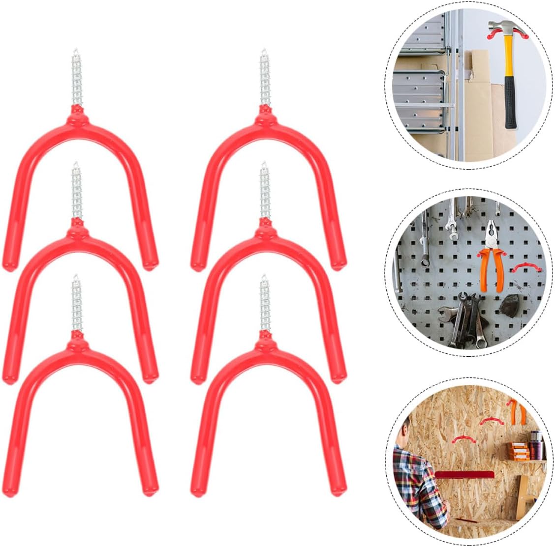 Angoily Crochets à Visser Et Organisation D'établi Lot De 6 Pour Garage En Métal Galvanisé, Design En Y Double, Robustes Pour Rangement D'outils