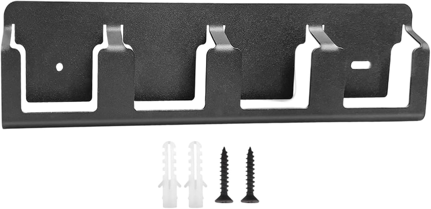 GENERIC Organiseur De Piles Mural En Acier Massif Robuste à 4 Emplacements – Support Mural Pour Piles 18 V, Pour Salon, Chambre à Coucher, étude, Garage, Maison, Bureau, Intérieur