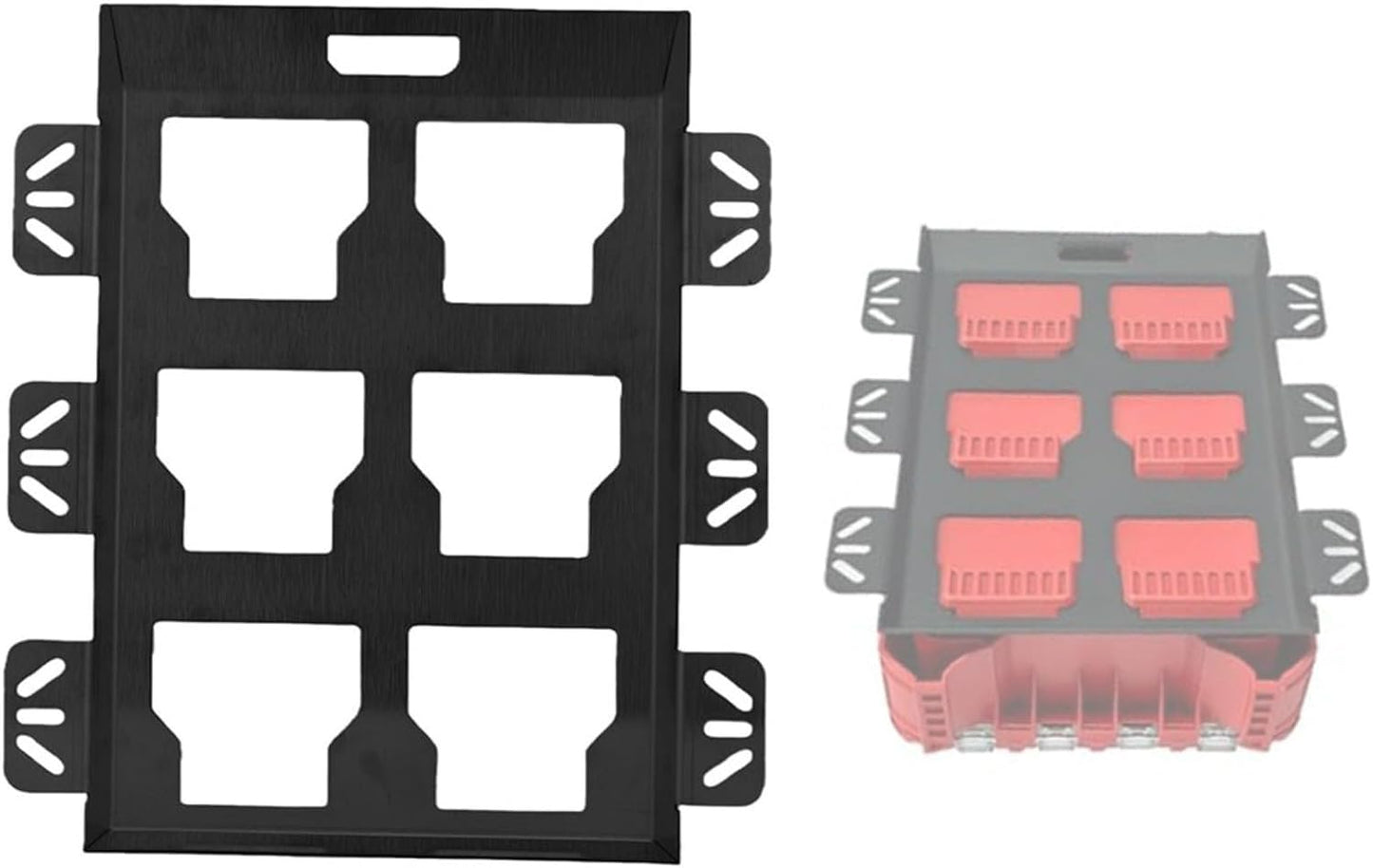  Plaque De Montage Pour Système De Rangement D'outils, Support Mural En Acier Inoxydable Avec Capacité De 22,7 Kg, Kit De Matériel Rouge, Noir, Argent Pour Camion, Van, Atelier (noir)