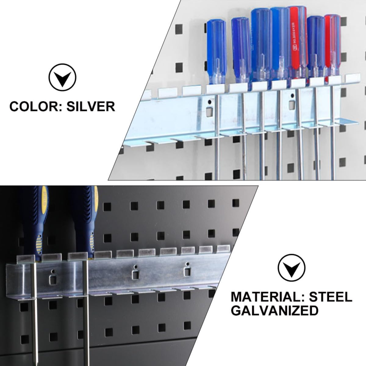  Healvian Support Mural Pour Tournevis En Acier Électroplaqué Antirouille, 12 Trous Pour 12 Outils, Étagère De Rangement Robuste Pour Atelier, Garage Et Espace Industriel, Porte-Outils