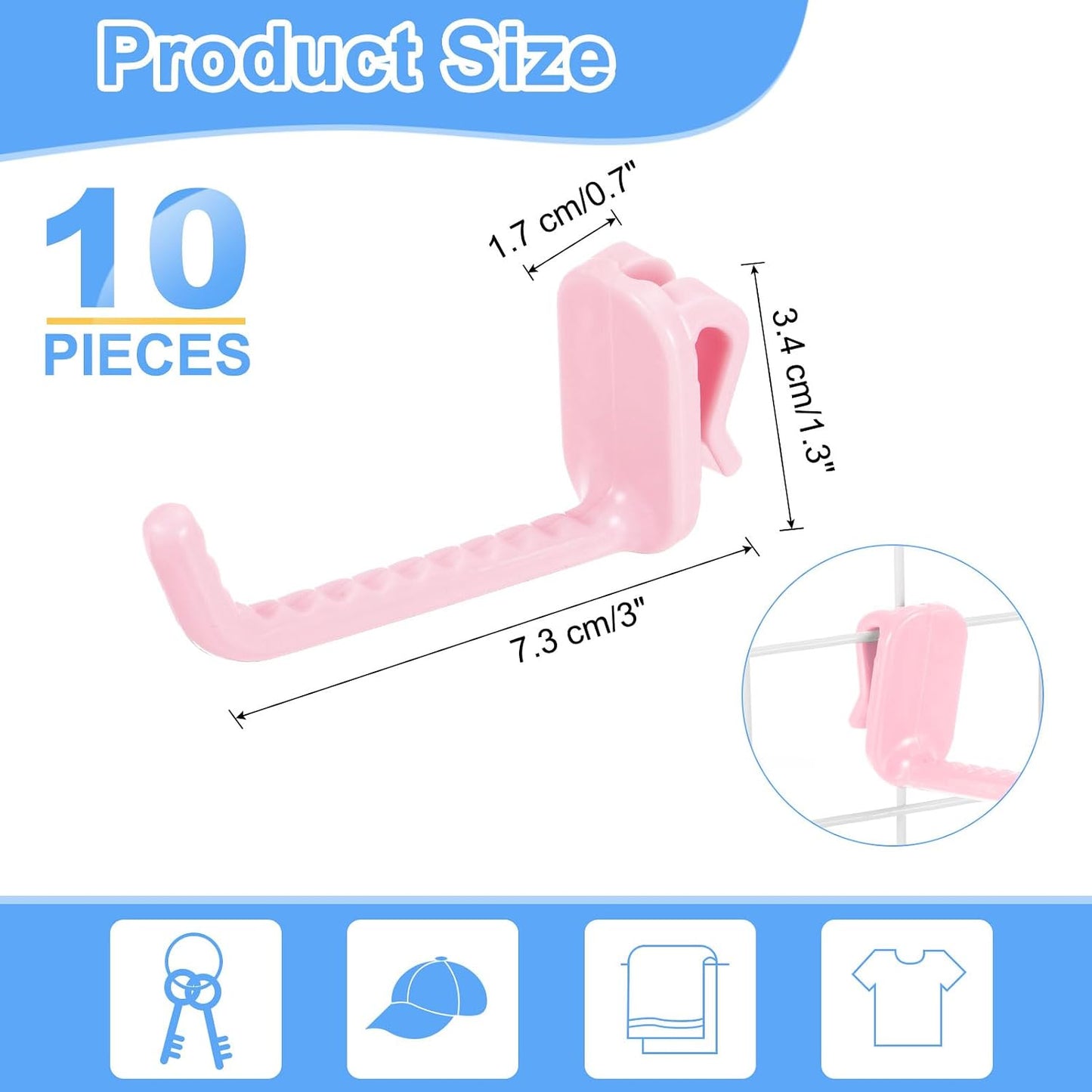  Sourcing Map Lot De 10 Crochets Muraux En Plastique Pour Panneau Mural De 7,6 Cm, Crochets D'étagère Pour Garage, Magasin, Entrepôt, Magasin, Maison, à Suspendre, Rose