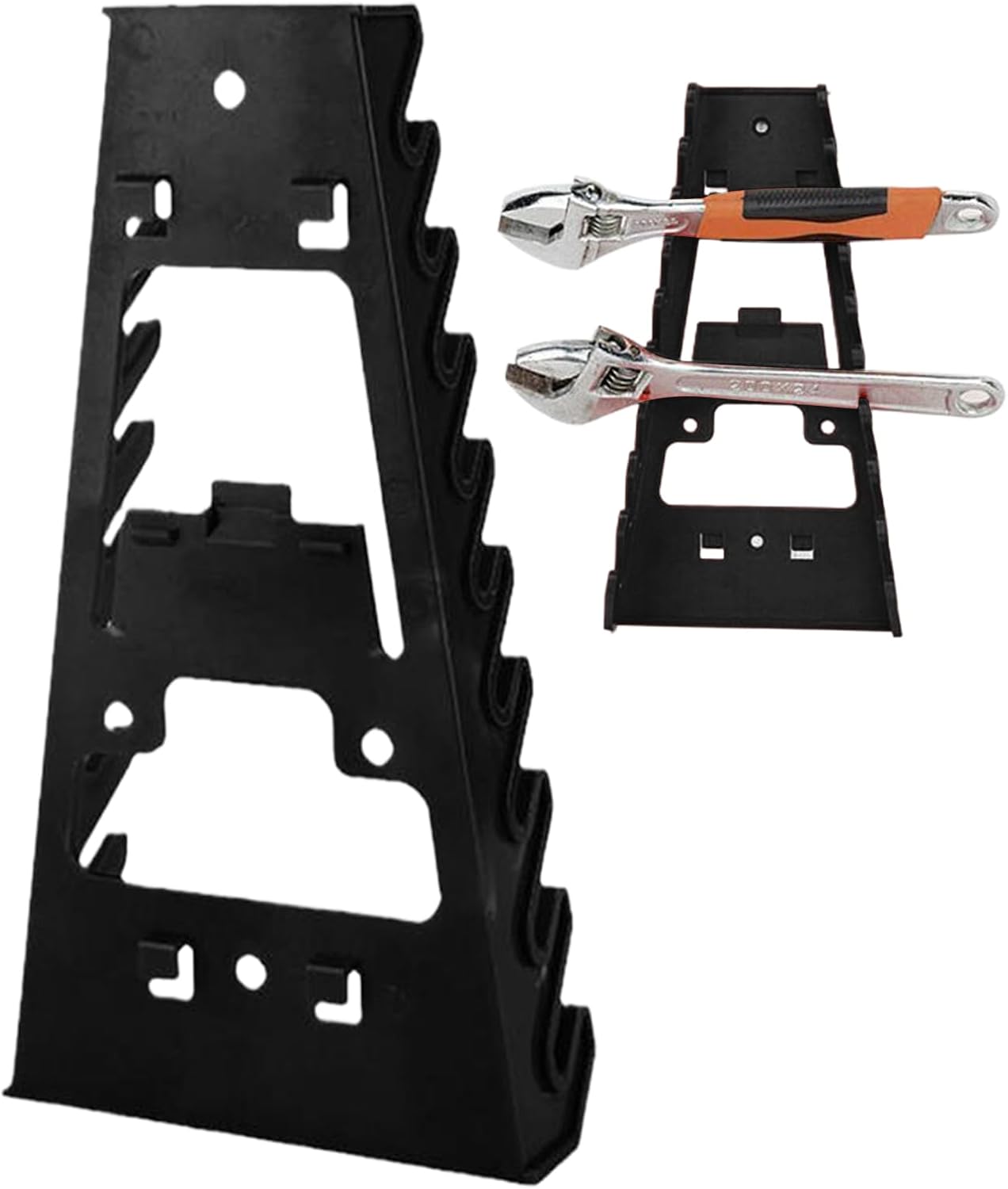  Wrench Storage Rack, Pegboard Tool Organizer, Heavy-Duty Wall-Mounted Spanner Holder, Space-Saving Tool Stand, Rugged Steel, Easy Install, Workshop Garage Repair, 8.66‑Inch