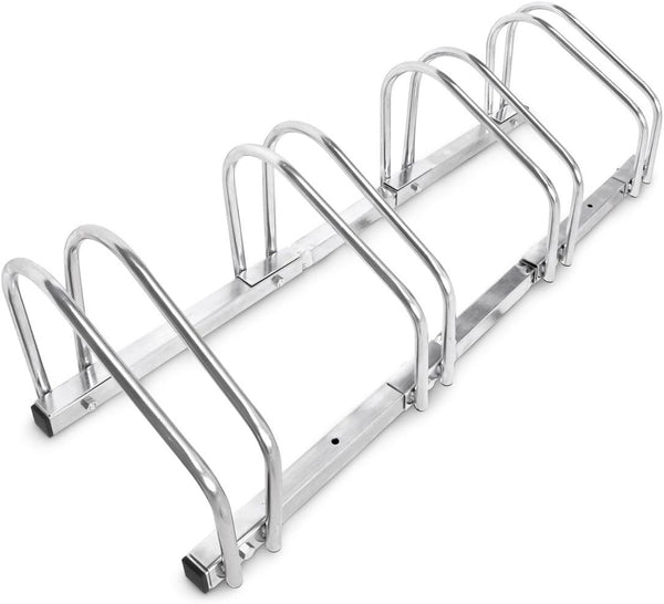  Relaxdays Râtelier 4 Vélos Système Range-vélo Support Pour Vélos HxlxP: 26 X 100 X 32 Cm VTT Bicyclette Acier Fixation Au Sol Ou Au Mur Intérieur Extérieur
