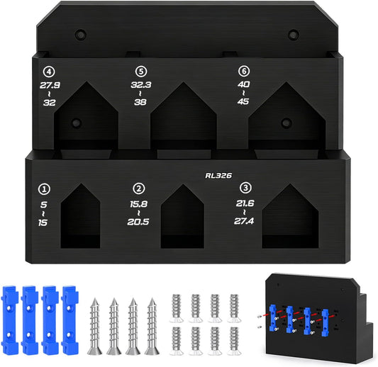  Générique Râtelier De Rangement Pour Outils - Porte-objets Mural à 6 Compartiments - Range-outils à Fixation Par Serrage | Pour Garage, Atelier, Remise, Établi, Panneau Perforé