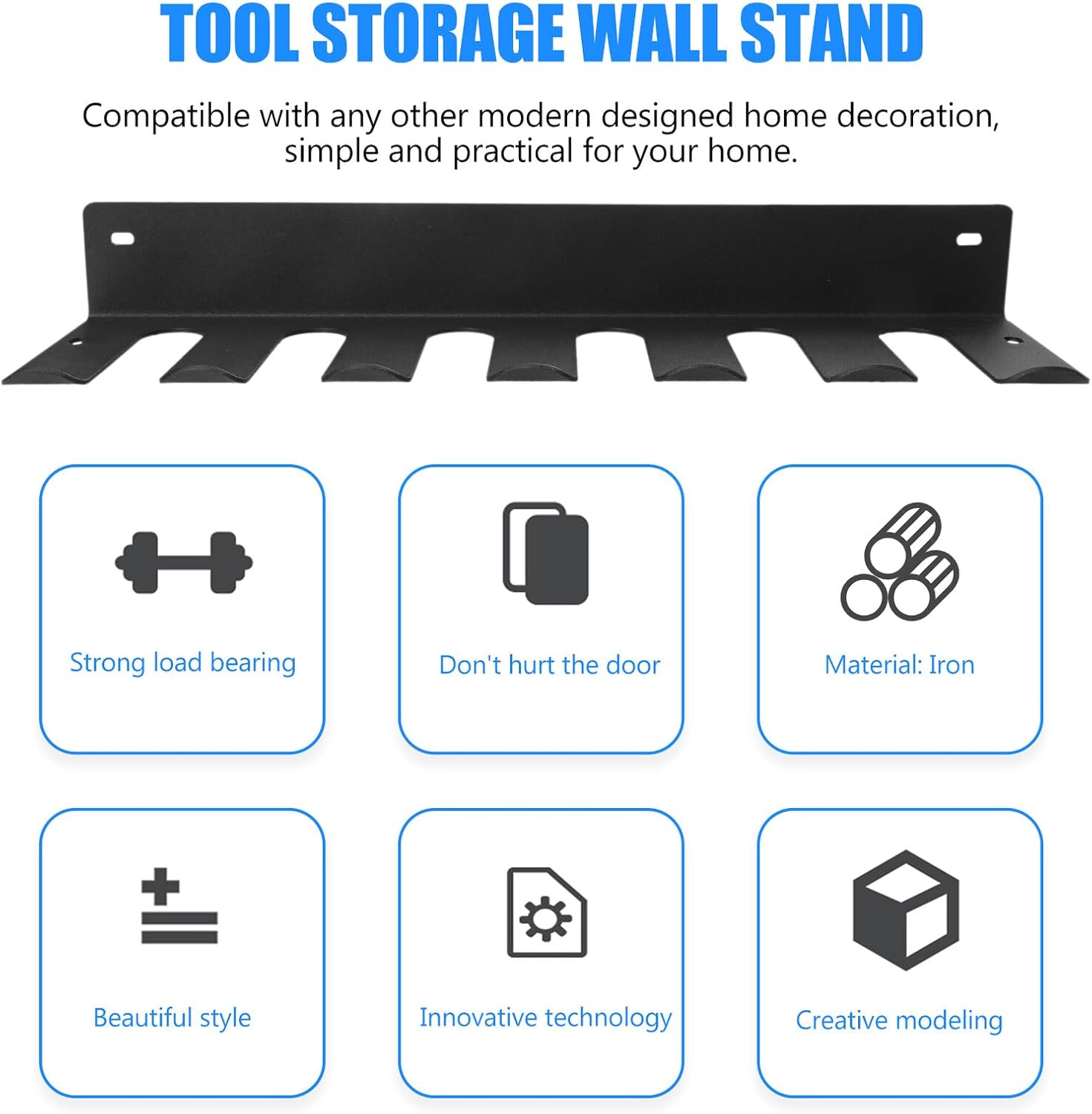  OUNONA Support Mural De Rangement Robuste Multifonction Pour Outils Et Fitness Étagère Suspendue Murale Pour Garage Et Maison Capacité Élevée Économie Espace