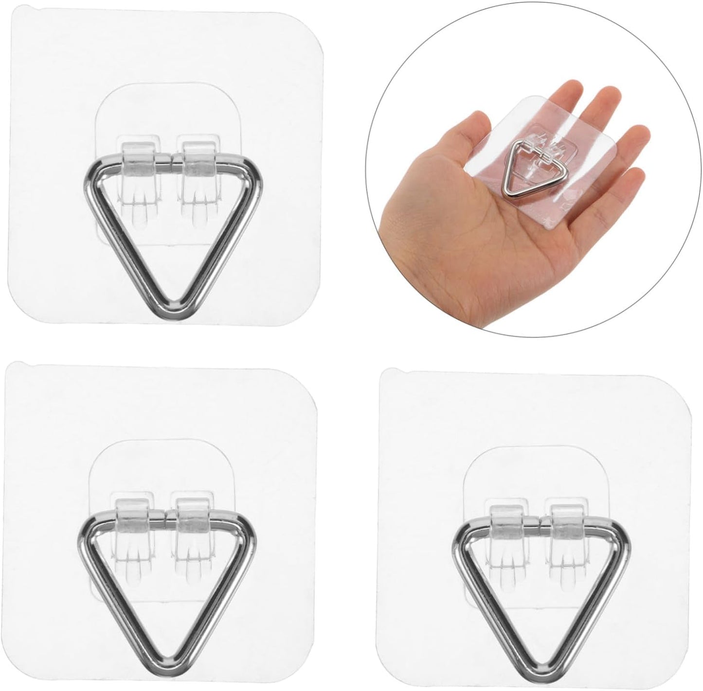  Ciieeo 20pièces Lot De Crochets Muraux Adhésifs Invisibles Pour Assiettes Supports Décoratifs Pvc Transparent Fixation Sans Perçage Pour Cadres Et Objets Légers