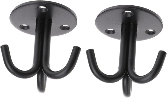  Ciieeo Crochet Support Mural Robuste Et Facile à Installer En Acier Inoxydable 2pcs Noir Suspendre Pour Rangement Plafond Et Décoration D'espace