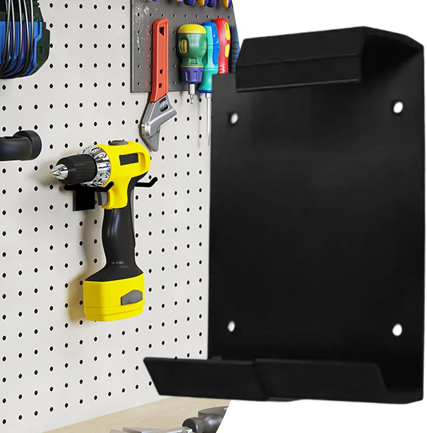 GENERIC Organiseur D'outils électriques – Support De Perçage Pour Rangement Mural De Garage | Construction En Métal Robuste Avec Fentes De Support Utilitaire, Antirouille Et Pour Perceuse électrique