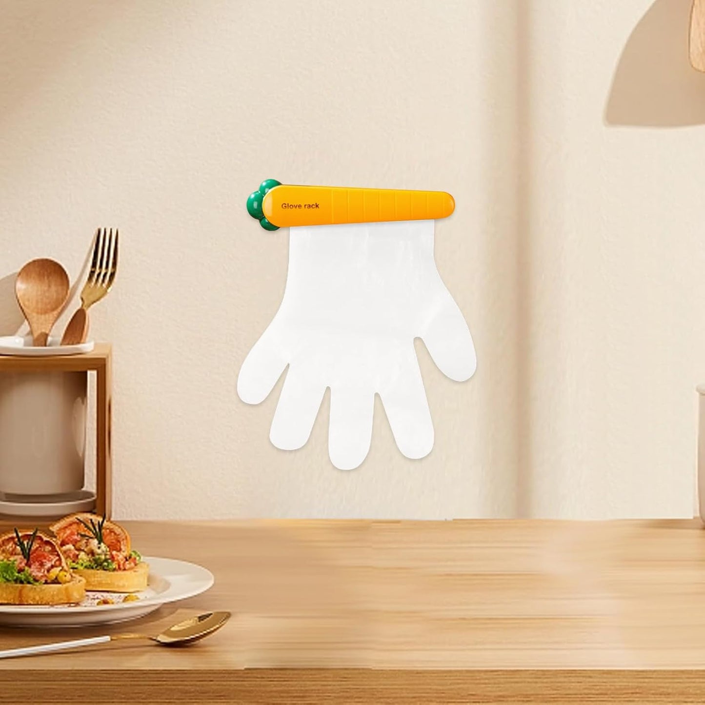  Porte-gants, Support Mural En Forme De Carotte, Organisateur Multifonctionnel Pour économiser De L'espace, Adhésif Puissant Pour Le Rangement De La Maison, Les Portes De Réfrigérateur, La