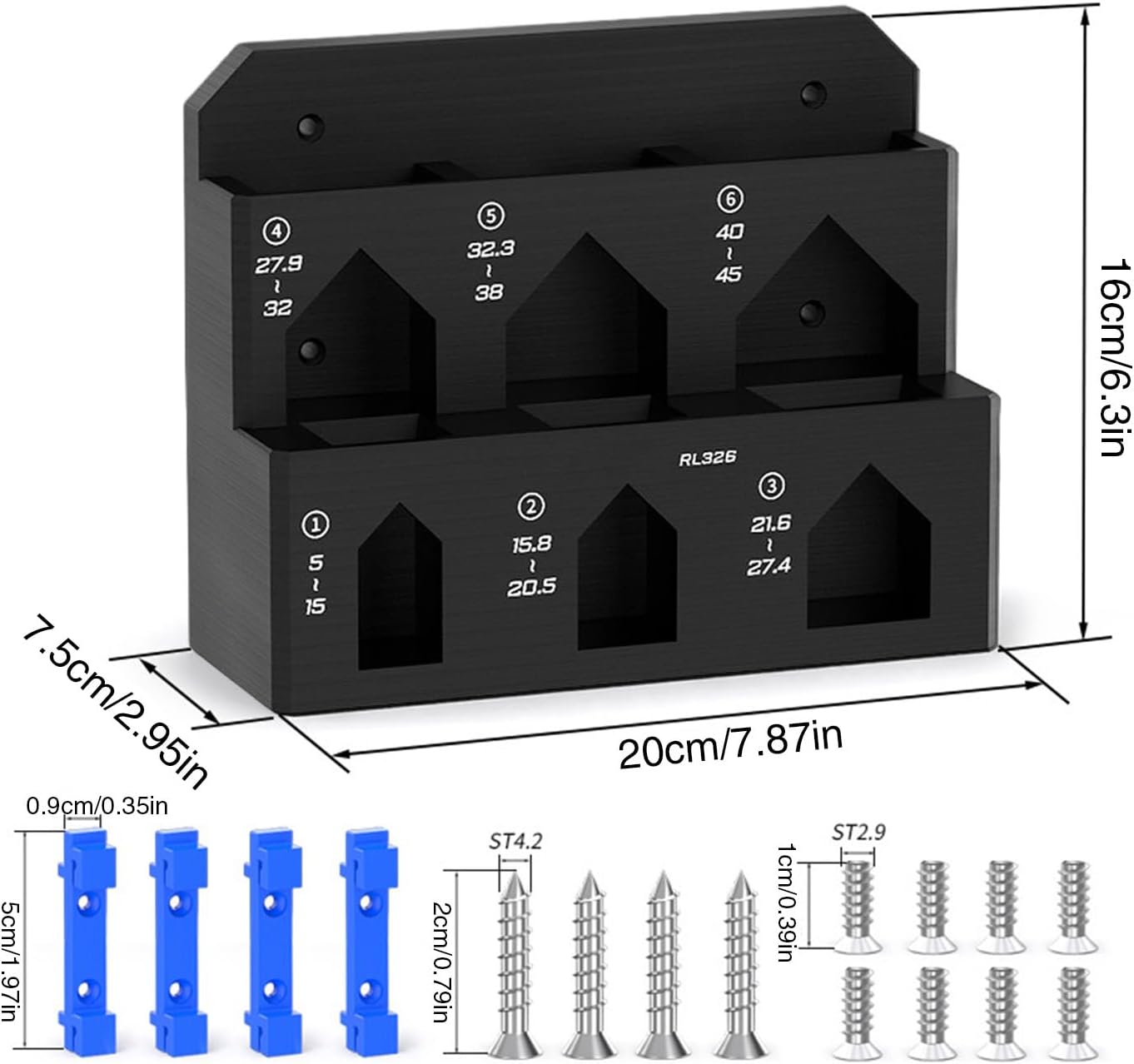  Support De Rangement Pour Outils – Organiseur Mural Pour Vélo Et établi à 6 Emplacements | Support à Pince Pour Outil De Réparation Robuste, Pour Atelier De Garage, Hangar, Entretien à Domicile