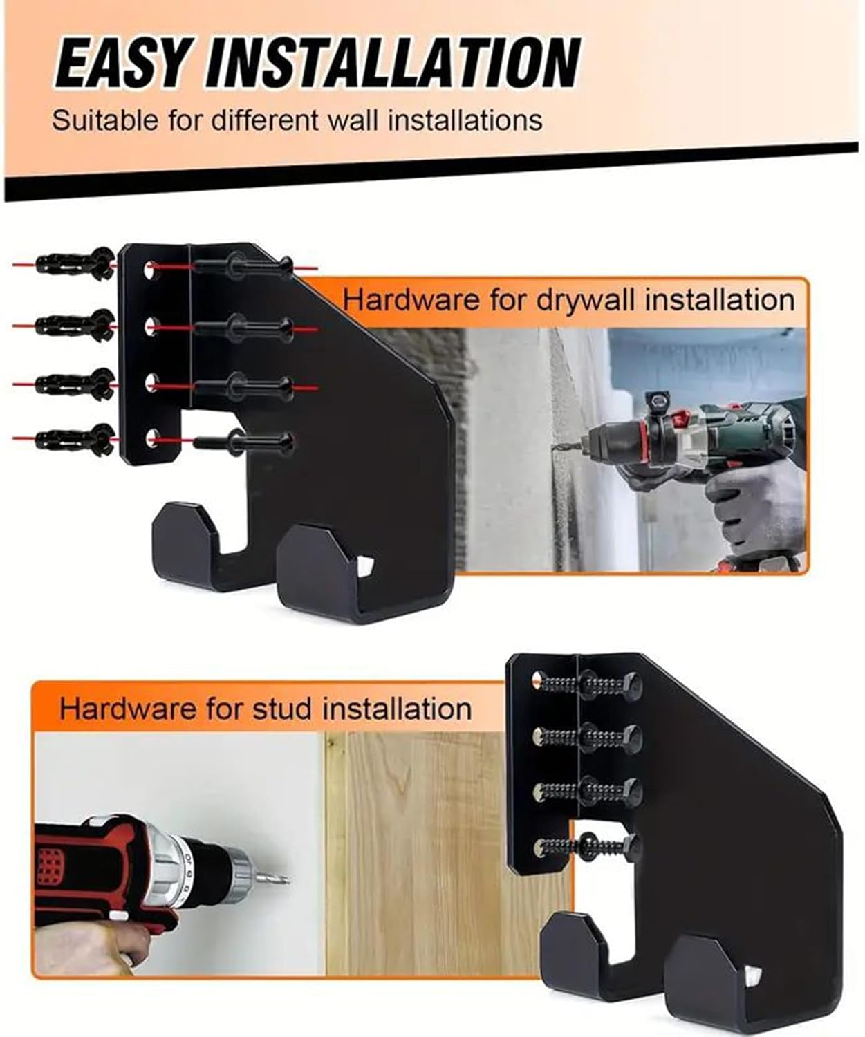  Générique Chainsaw Holder, Heavy-Duty Pot Storage, Garden Tool Organizer Rack, Space-Saving Garage Wall Storage For Chainsaws, Shovels, Oil Pots, And Workshop Equipment, 420g, Black