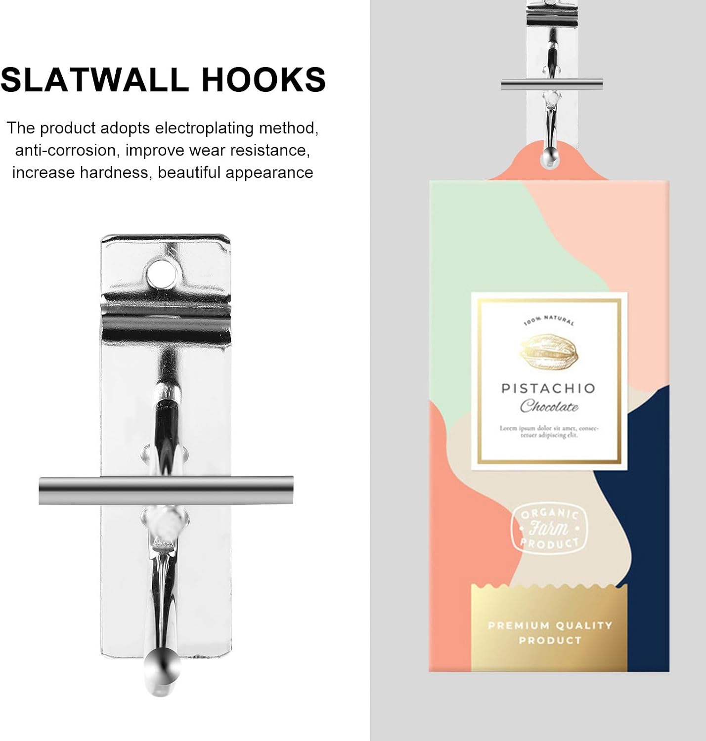  Healvian Crochets Métalliques Et Rangement D'outils Lourds Lot De 10 Lisse Pour Panneaux à Lattes Argenté Pour Garage