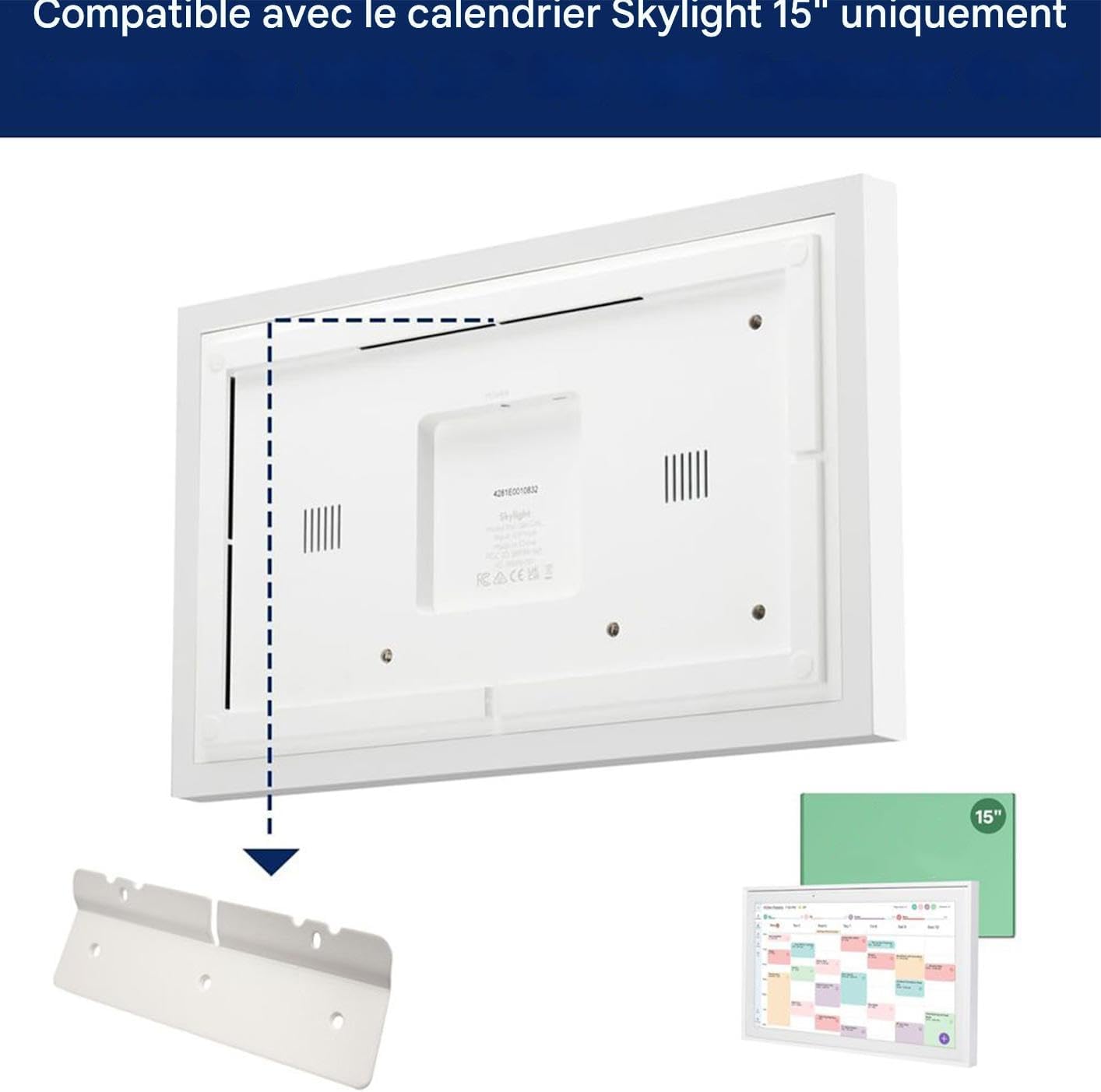  Générique Kit De Fixation Murale Pour Calendrier Numérique,Support Réfrigérateur Pour Agenda Numérique,Accessoires Organiseur Réglables Bureau Cuisine | Compatible Frigo Bureau Salon Chambre