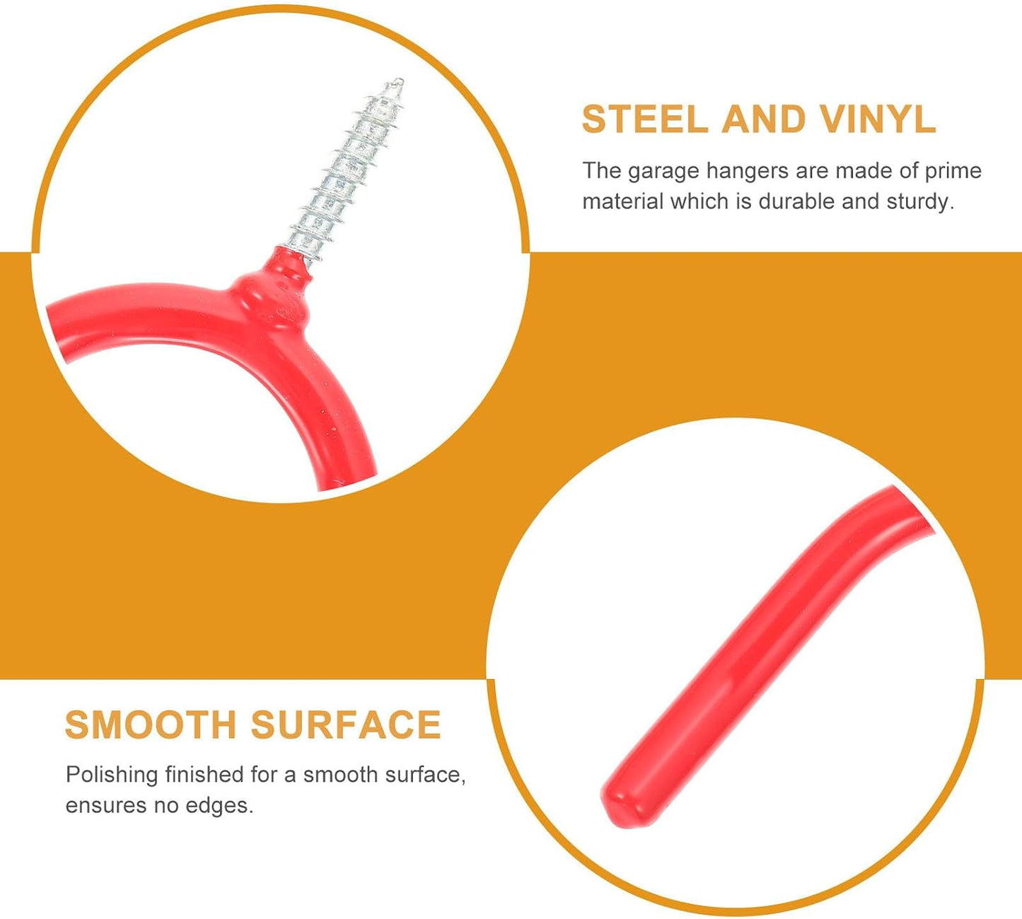  Ciieeo Crochets Multi-usages En Acier Revêtement Vinyle Rouge, Forme Y Double Crochet, Lot De 16 Pour Rangement Garage Et Porte-serpillière Robuste