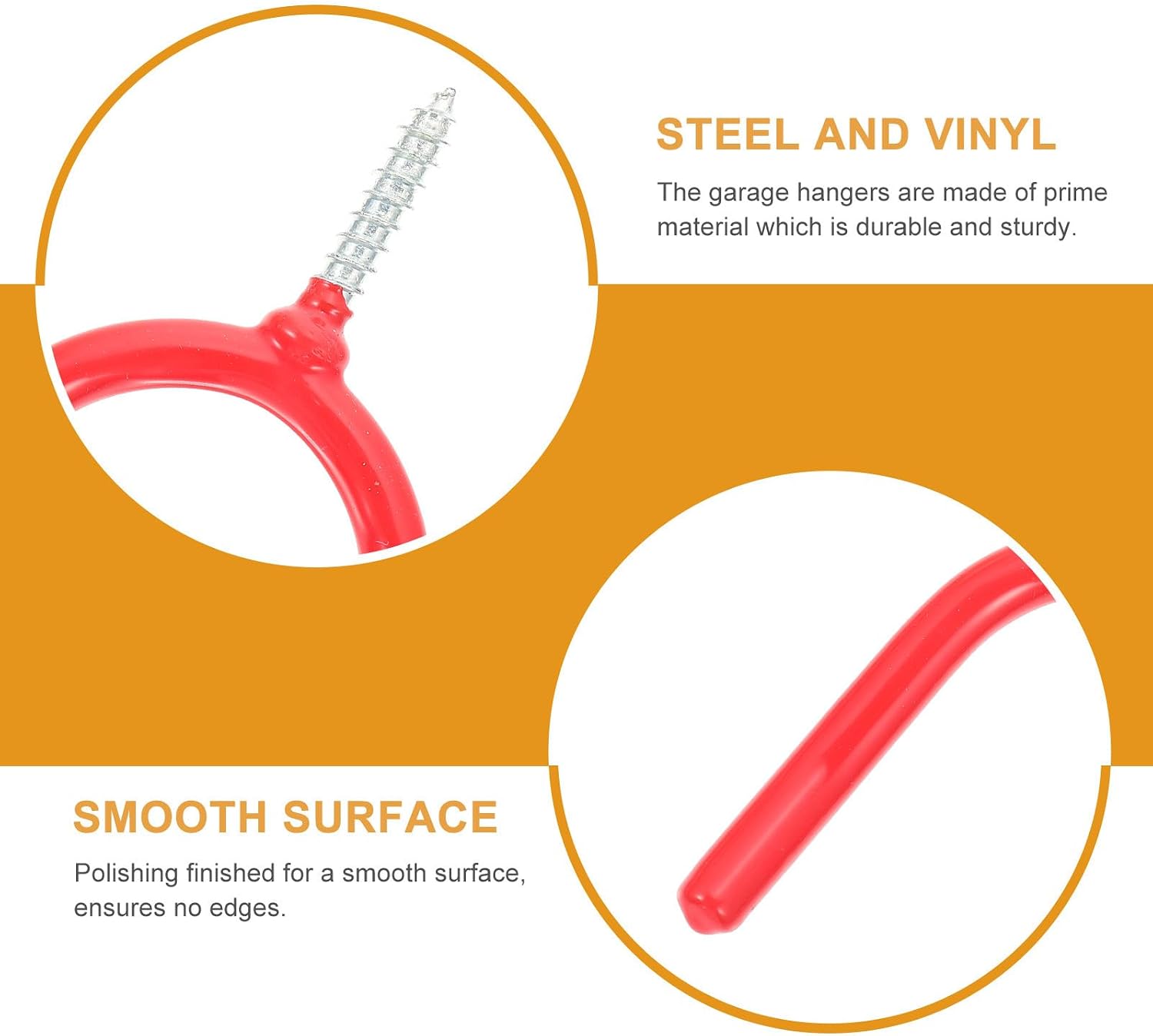  Ciieeo Crochets Multi-usages En Acier Revêtement Vinyle Rouge, Forme Y Double Crochet, Lot De 16 Pour Rangement Garage Et Porte-serpillière Robuste