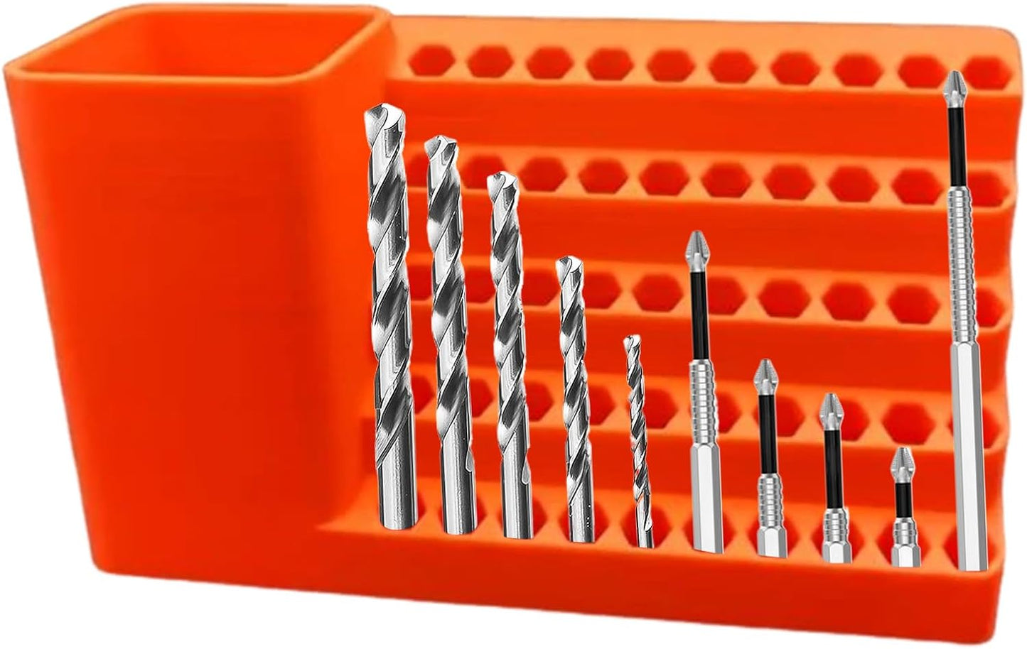 GENERIC Ensemble D'embouts Hexagonaux - Organiseur D'embouts Hexagonaux Robuste, Solution De Rangement Antidérapante, Design Compact, Porte-outils, Récipient à Vis, Accessoire De Maison Pour Abri De Jardin