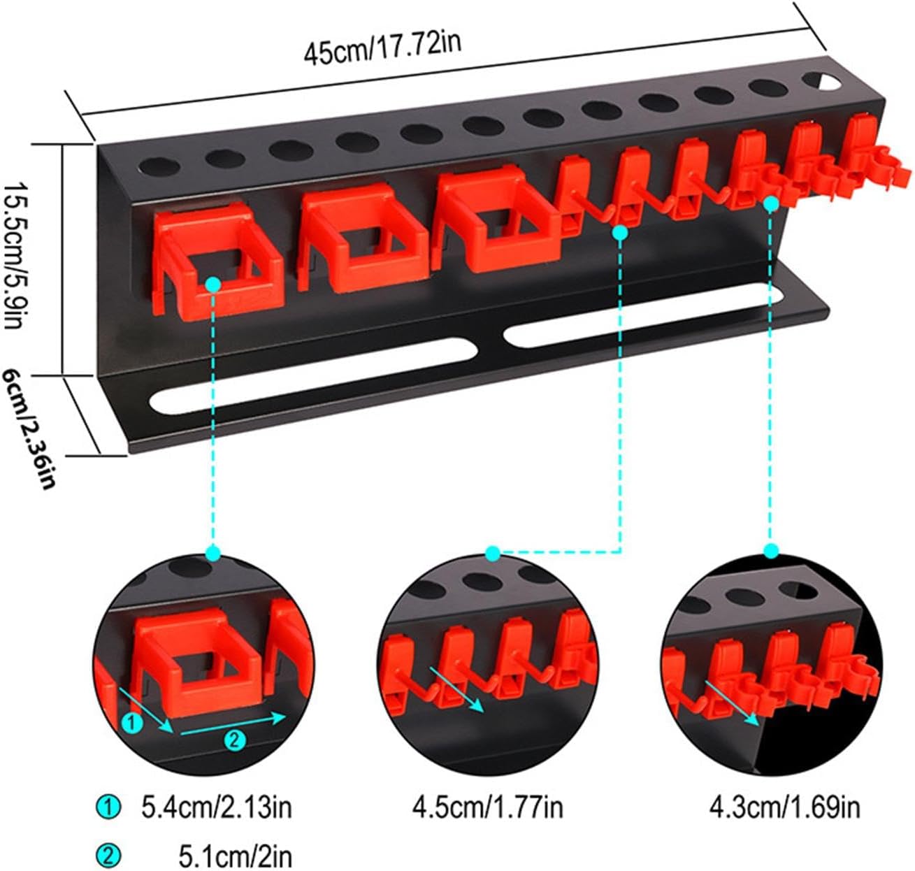  Garage Tool Organizer, Multi-Functional Spray Bottle Holder, Air Tool Rack, Detailing Bottle Organizer, Wall-Mounted Storage For Home Garages, Spray Bottles, And Abrasives With 17.72x6.1x2.36 Inches
