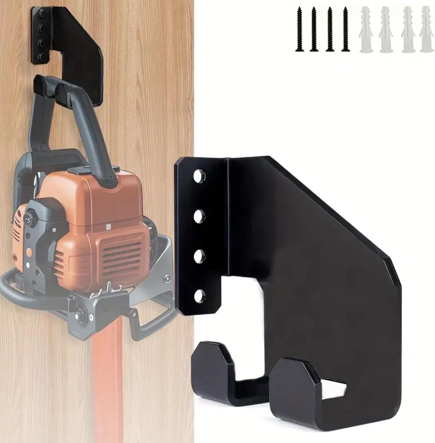  Générique Chainsaw Holder, Heavy Duty Tool Organizer, Space Saving Wall Mount Rack, Compact Steel Construction, Easy Installation For Garage Workshop Garden Equipment Storage
