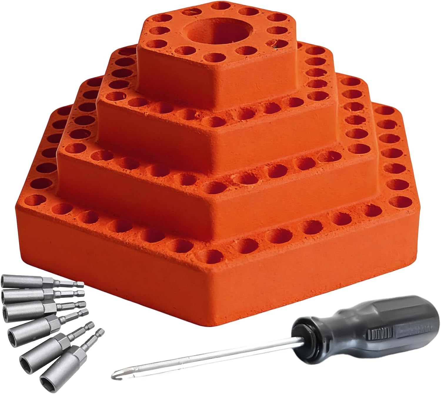  Générique Porte-Forets,Organisateur Pour Hexagonaux 4.8 Mm - Support D'de Vis | Pour Garage, Travail Du Bois, Outils Électriques, Construction, Placoplâtre, Charpentier, Maison