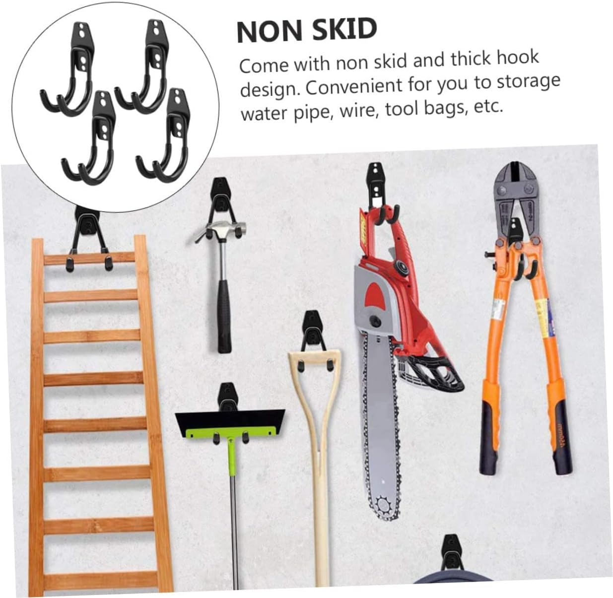  4Pièces Crochets Garage Robuste Support De Rangement Pour Outils De Jardin Vélo Accroche Durable Pour Étagère Organisation