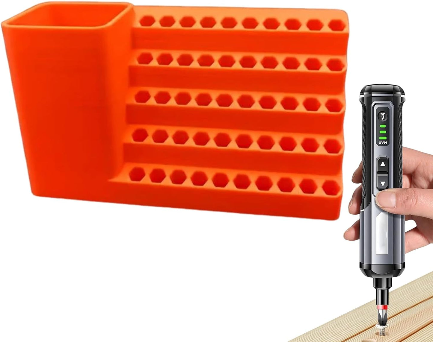 GENERIC Ensemble D'embouts Hexagonaux - Organiseur D'embouts Hexagonaux Robuste, Solution De Rangement Antidérapante, Design Compact, Porte-outils, Récipient à Vis, Accessoire De Maison Pour Abri De Jardin